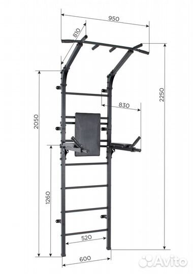 Пристенный спортивный комплекс