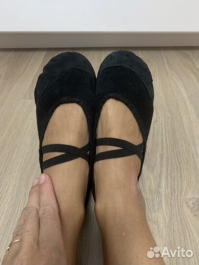 Балетки grishko с кожаными вставками на стопе