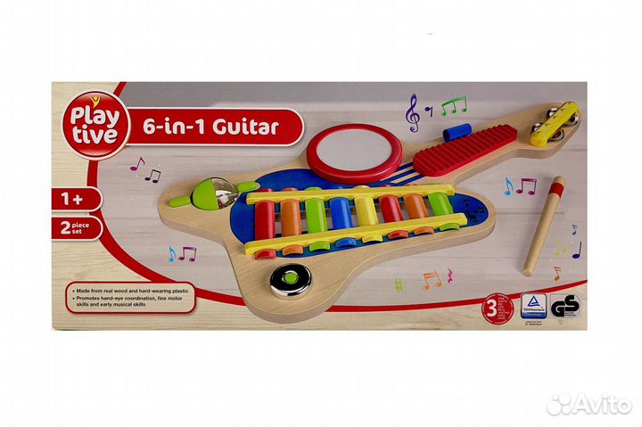 Деревянная игрушка гитара 6 в 1