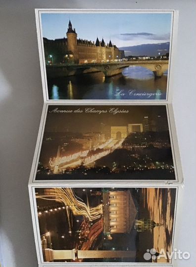 Открытки Souvenir de Paris 18 шт винтаж 90