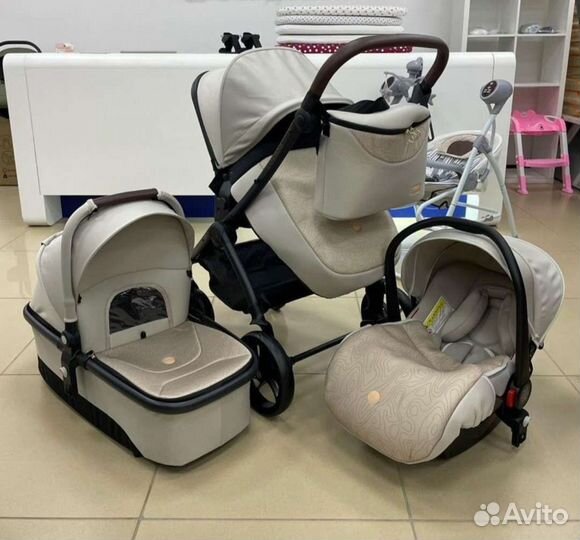 Коляска 3в1 luxmom K-92 bread (серая)