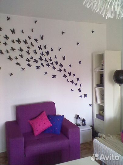 Бабочки декор на стену 120 шт