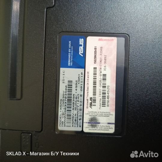 Ноутбук Asus X5MS Intel I5