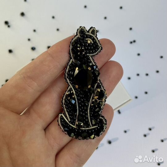 Брошь ручной работы Кошка