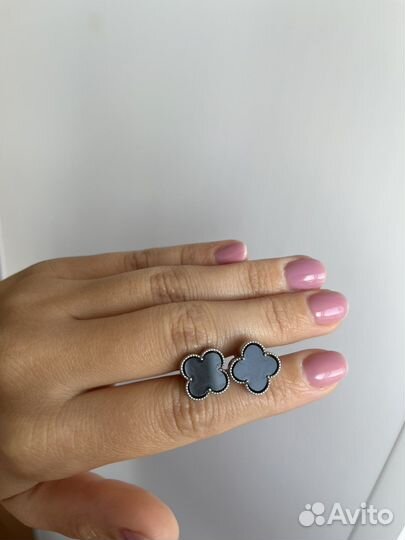 Серьги van cleef серебро