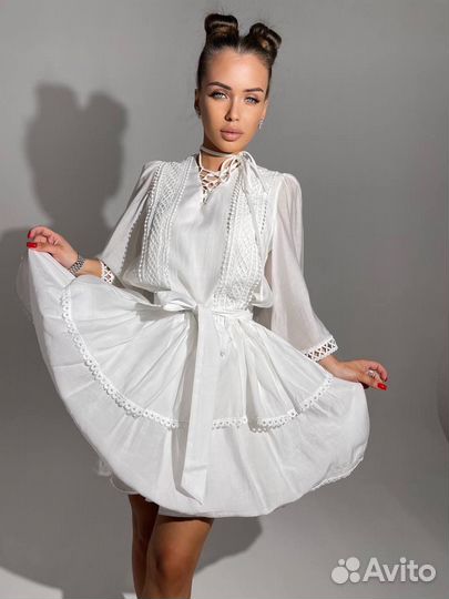 Платье белое женское короткое Zimmermann