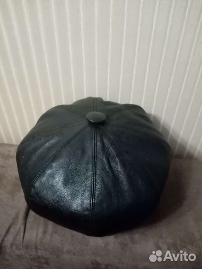 Берет женский, натуральная кожа
