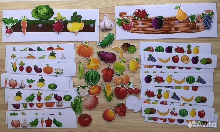 Игра на липучках «Фруктовая корзинка» и «Овощная г