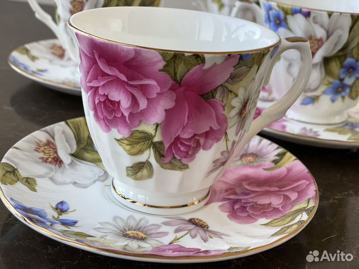 Чайный сервиз, костяной фарфор на 6 персон