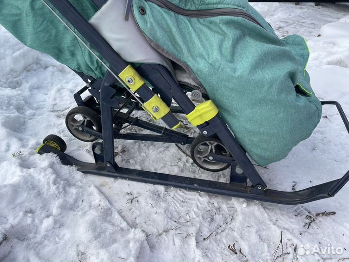 Санки коляска с колесами Nika 7-3