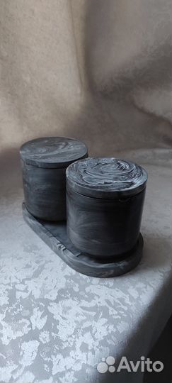 Набор для ванной комнаты (Чёрный мрамор)