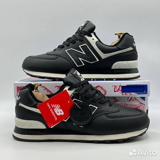 Кроссовки new balance 574 кожаные