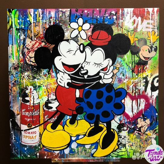 Яркие картины Микки Мини Маус поп стрит арт купить