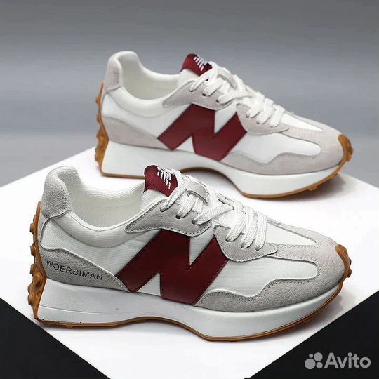 Кроссовки New Balance 327 Бордовое logo