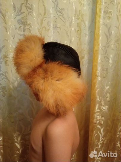 Мужская лисья шапка