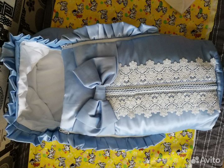 Конверт на выписку голубой