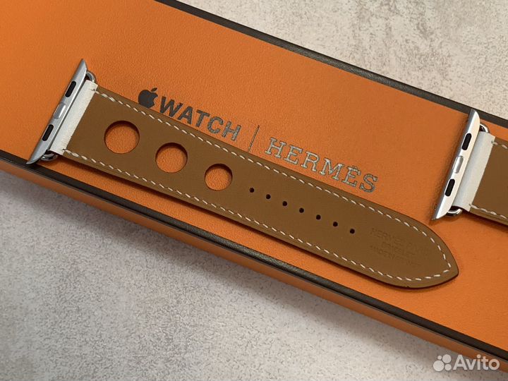 Ремешок Apple Watch Hermes 42mm Rallye Blanc/Rouge