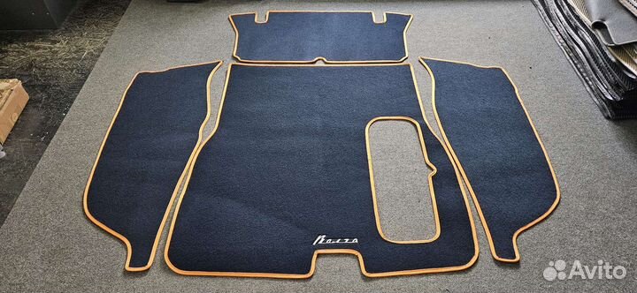 Автоковрики в багажник для газ-21-3, синие с оранж