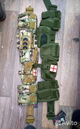 Боевой тактический пояс с 5 подсумками олива