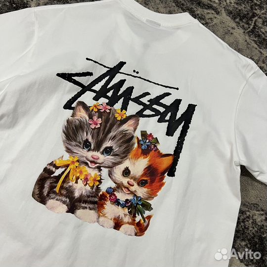 Футболка Stussy SS23 kittens 3D котики