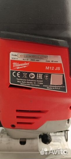 Лобзик, milwaukee M12 JS