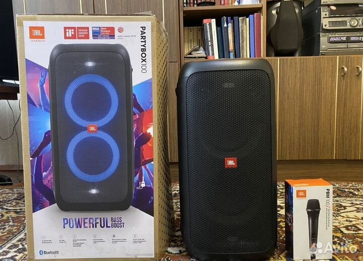 Колонка б/у JBL partybox 100 с микрофоном