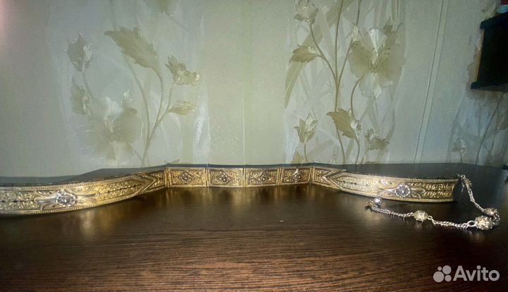 Старинный женский пояс. Серебро с позолотой