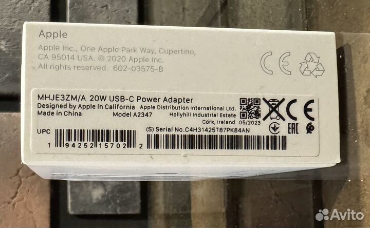 Apple 20W USB Power Adapter A2347(mhje3ZM/A)