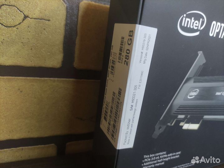 SSD диск intel pcie 280GB ssdped1D280GAX1