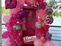 Барби фотозона коробка с шарами