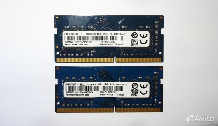 Память для ноутов 8Гб / 16 DDR4 SoDimm