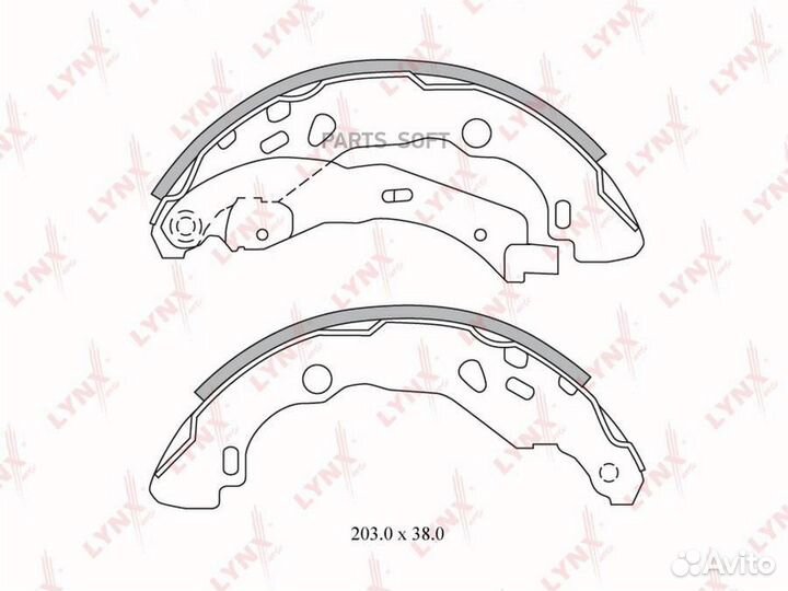 BS6300 lynxauto Колодки тормозные барабанные зад