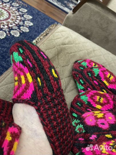 Носки шерстяные вязаные