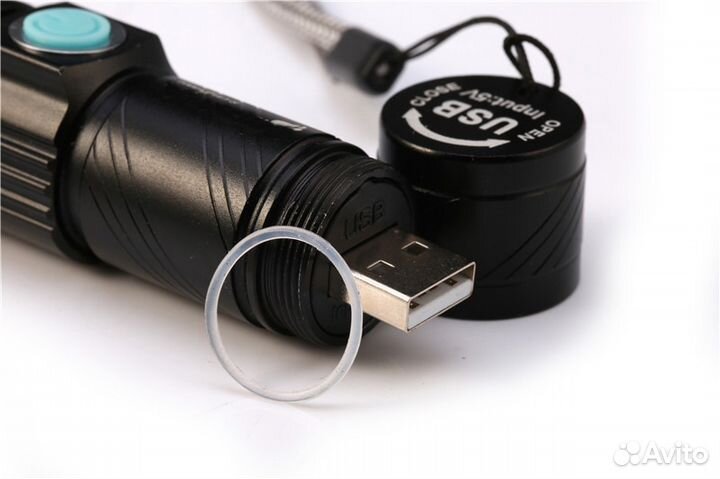 Вело фонарь с зарядкой от USB и зумом. Новый