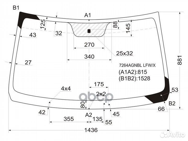 7264agnbl LFW/X Стекло лобовое renault logan 04