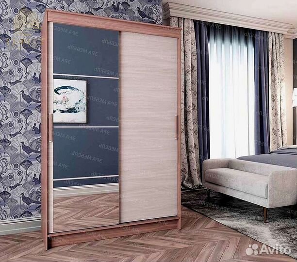 Шкаф-купе Элегант 4 Ясень шимо темный/шимо светлый