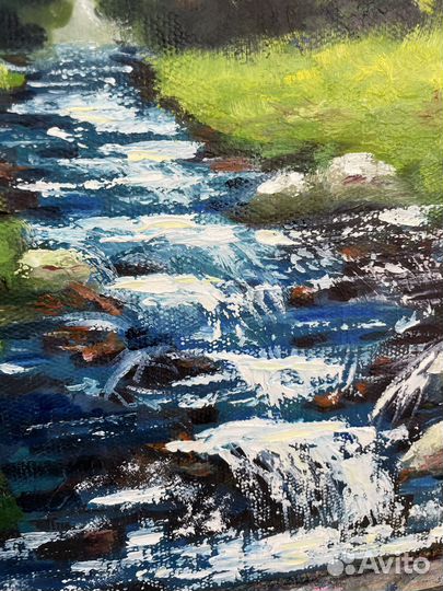 Картина маслом горный пейзаж