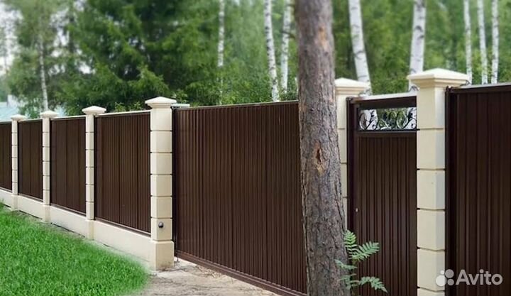 Забор металлический,калитки под ключ