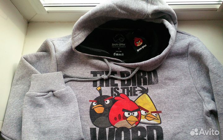 Кофта толстовка Angry Birds флис внутри 42 - 54 р