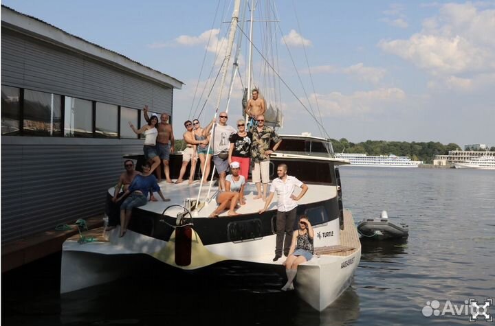 Яхта, катамаран, морской автономный дом, плавдом