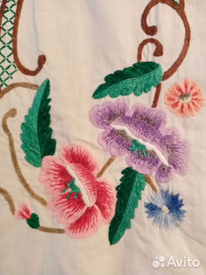 Льняной винтажный накомодник. Салфетка