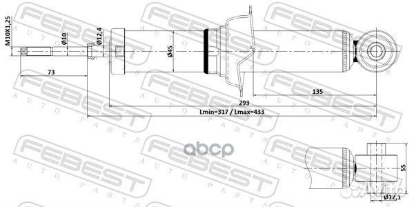 Амортизатор задний GAS.twin tube 04110-008R Febest