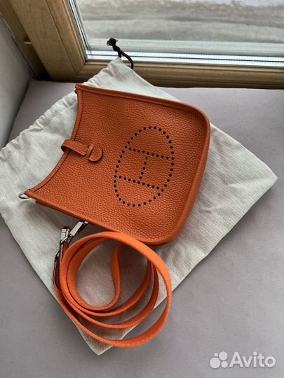 Сумка Hermes Mini evelyne orange 16 sm