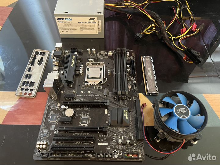 Intel i3-7100, материнская плата GA-B250-HD3, 8Gb