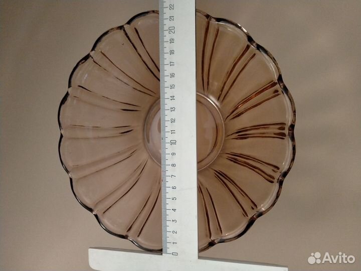 Ваза фруктовница салатник СССР карамельное стекло