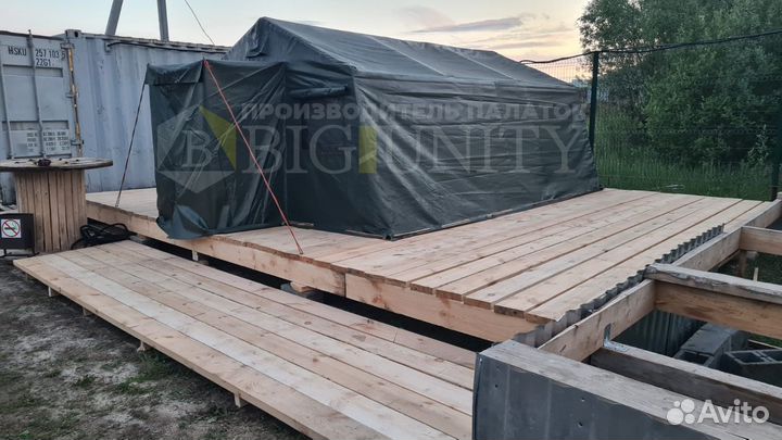 Палатка армейская каркасная от 10 до 70 Человек