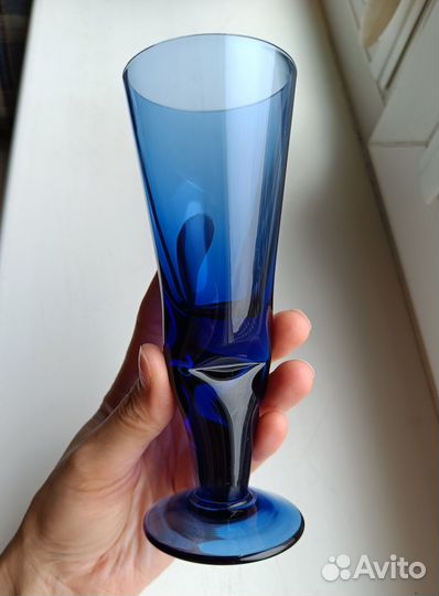 Графин и бокал синее стекло дхз Винтаж СССР