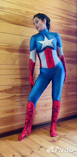Костюм Капитана Америка. Женский. Новый
