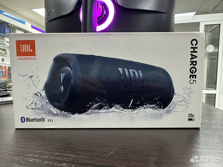 Портативная колонка JBL Charge 5, синий, новый