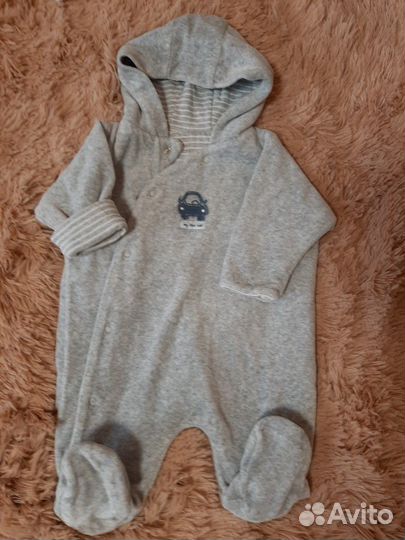 Комбинезон на мальчика 0-3 мес утеплённый